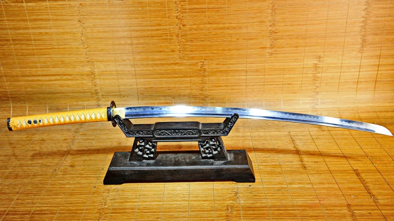 Folded Steel Real Hamon Forge Folded Mokko Tonbori Gunome Hamon Katana 2 2